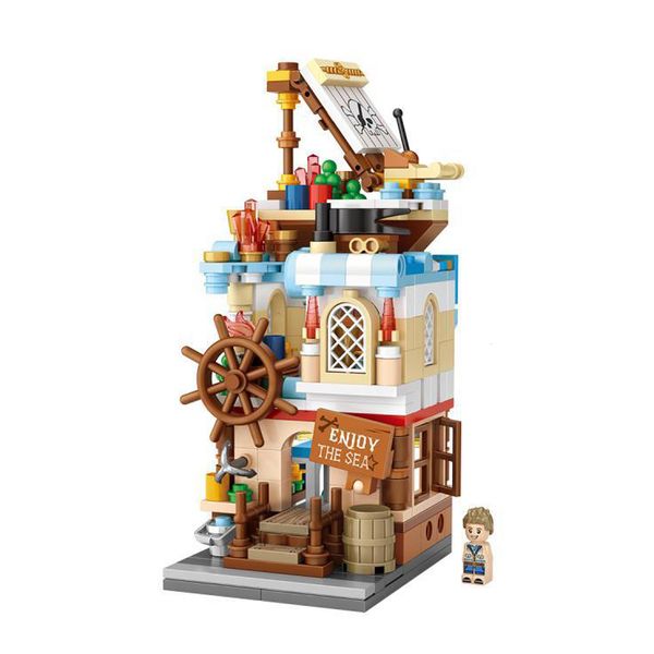 Blocks Mini City Street View Shop Magic House Building Lovely Architecture Friends Figuras Bricks Toys for Children 230111
