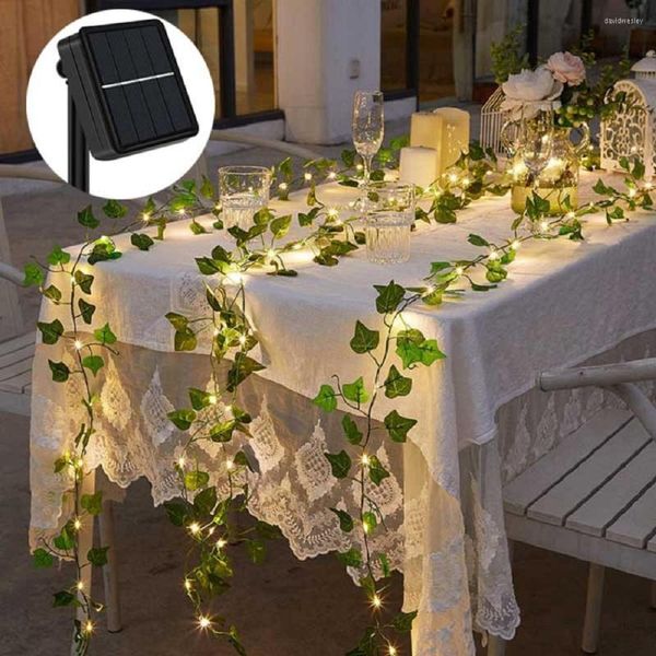 Strings Solar Vine String Lights Outdoor resistente all'acqua Ivy LED Rattan artificiale Decorazione vegetale Lampada ghirlanda