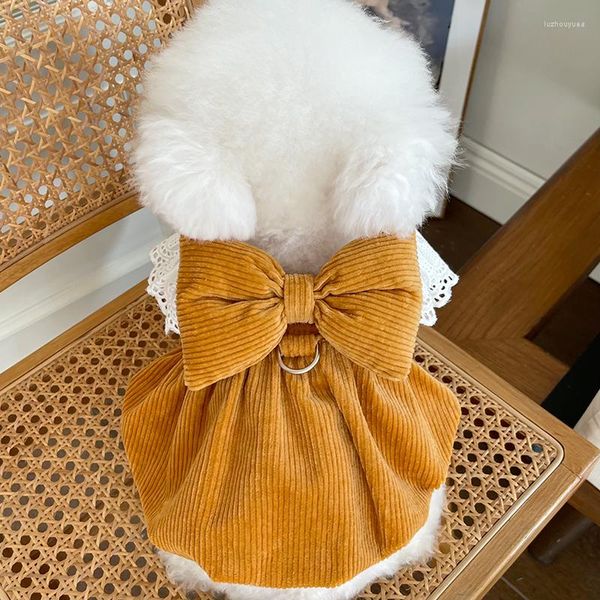 Собачья одежда Зимнее кружевное платье кот Чихуахуа собачья щенка юбка для одежды йорки Померанский ши -тцу Мальтийский пудель бичон одежда для домашних животных ххс