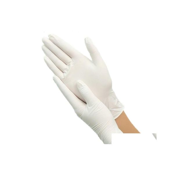 Luvas descartáveis ​​100pcs LATEX LATEX NONSLIP LABORATÓRIA LABORATÓRIA PRODUTOS DE LEMPERIAÇÃO DOMENCIA DO LABORATÓRIO DO GARDIM DO GARDENHO DHZXJ