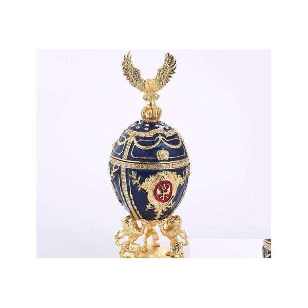 Objetos decorativos Figuras Caixa de armazenamento de jóias de pérolas de ovo de páscoa