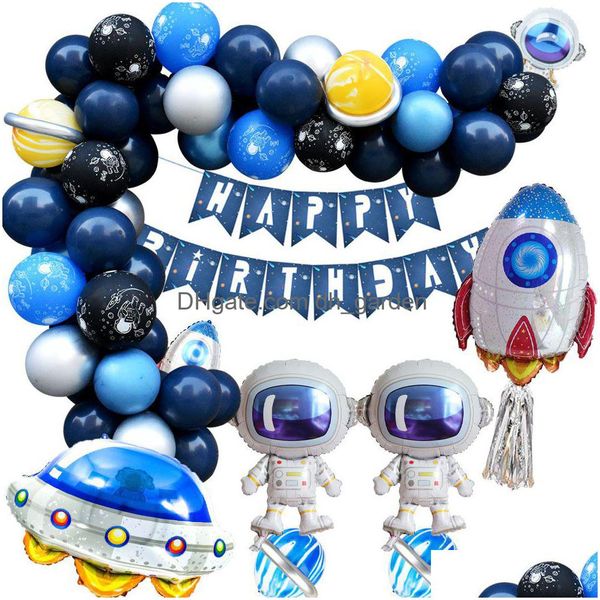 Altri articoli per feste di eventi Astronauta di Natale Decorazione di compleanno a tema Puntelli Ragazzo Poster Pacchetto di palloncini Consegna a goccia H Dhgarden Dhdz0