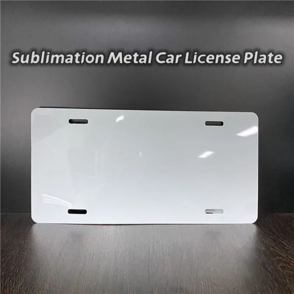 12x6inChes sublima￧￣o placa de carro metal transfer￪ncia de calor consum￭veis em branco PLACA DE ALUMINA DIY DIY I0110