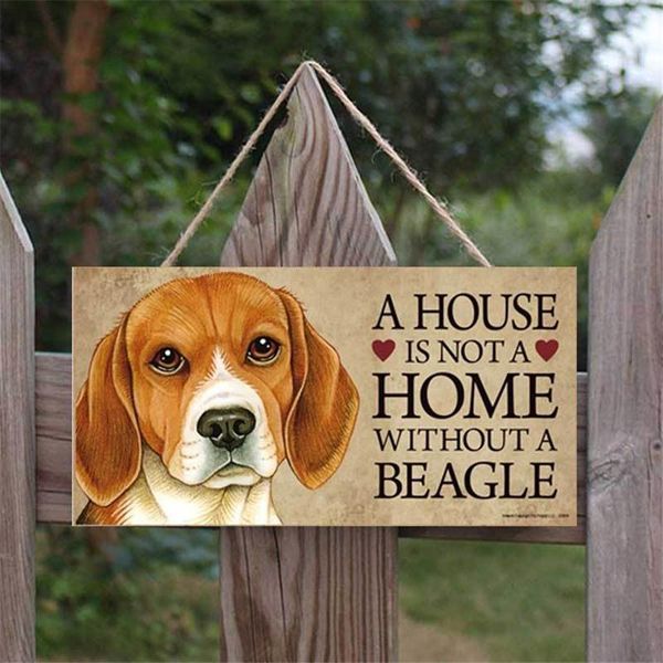Tags de cachorro Acessórios retangulares de cães de madeira retangulares Adorável amizade animal placa Placas Rustic Wall Decor Home Decoration fY4451 0111