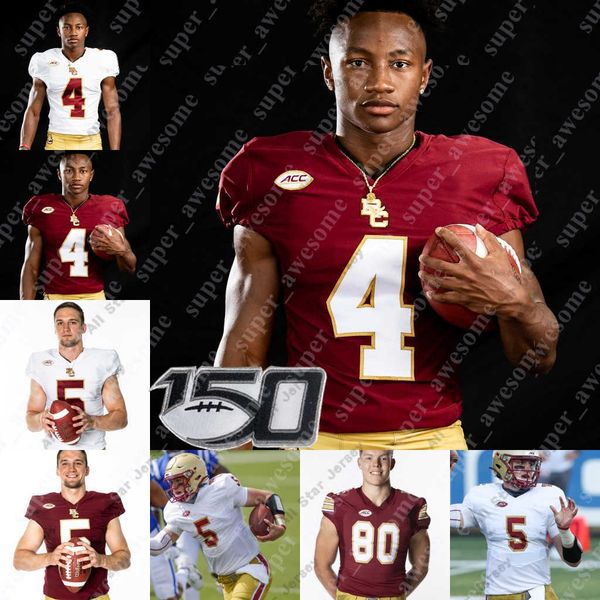 Maglie da calcio Maglie da calcio NCAA Boston College BC Maglia da calcio Phil Jurkovec Zay Flowers Jaiden Lars-Woodbey Zion Johnson Alec Lindstrom Dennis