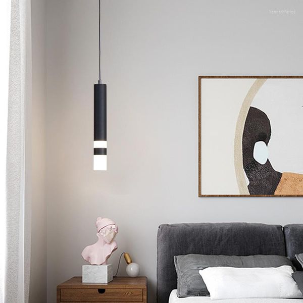 Lâmpadas pendentes lustres simples de cabeceira no quarto armário de TV moderno nórdico lâmpada de penduramento el luminos leves e luxuosos pequenos
