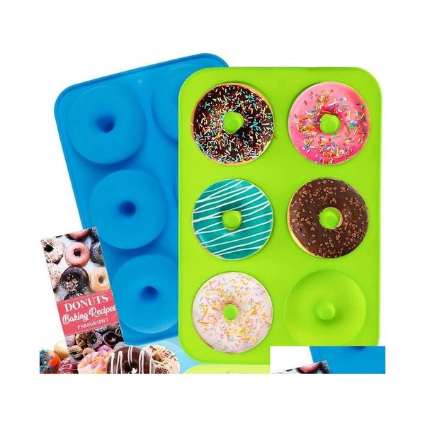 Stampi da forno a 5 colori Sile Donut Mod Pan Pan Torta Calza Cioccolato Dessert Dessert Strumenti di decorazione fai -da -te Bagel Muffins Donut Dhmq4