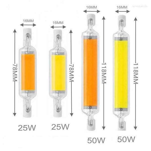 Glasröhrchen COB -Lampe 78 mm 118 mm Halogenlicht 50W 20W 30W 40W 230 V 220 V Lampadas