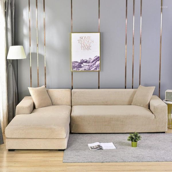 Stuhlhussen, 1 Stück, Samtstoff, Sofa, elastisch, Schnittcouchbezug, L-förmiger Koffer, Sessel, Chaiselongue für Wohnzimmer