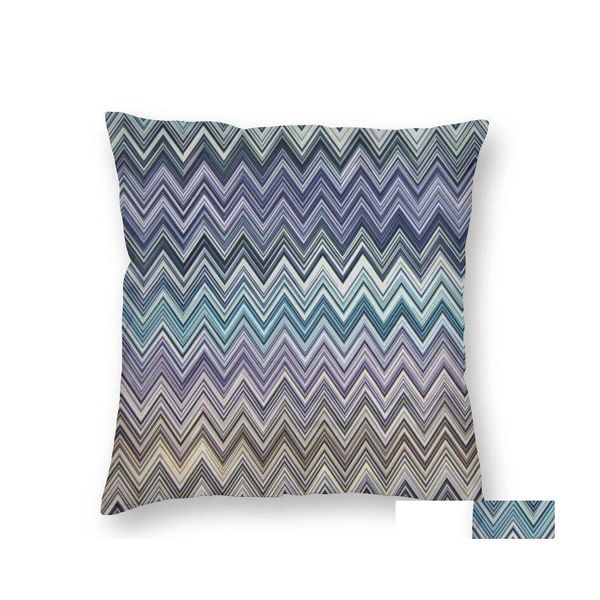 Almofada/Almofada Decorativa Bohemian Cushion ER Impress￣o Zigzag Mticolor Caixa de piso para carros Frophase Custom Decora￧￣o SOFA C Drop Dhxqz