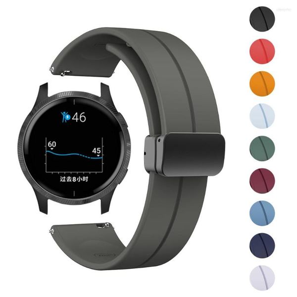 Смотреть полосы 20 мм 22 мм Силиконовый ремешок для Garmin SQ/Venu 2/Active Sport Band Vivoactive 3/4/HR Forerunner 245/645 Браслет Correa