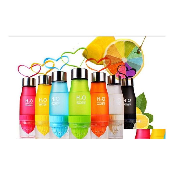 Wasserflaschen Weihnachtsgeschenk 650 ml Meine Flasche Kunststoff Fruchtaufguss Infuser Getränk Outdoor Sports Saft Tragbarer Wasserkocher Drop Lieferung nach Hause Dho8U