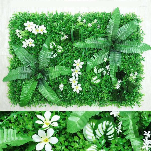 Fiori Decorativi 40X60CM Pianta Artificiale Muro Prato Sfondo Verde Esterno Interno Giardino Festa Nuziale Decorazione Domestica Personalizzazione