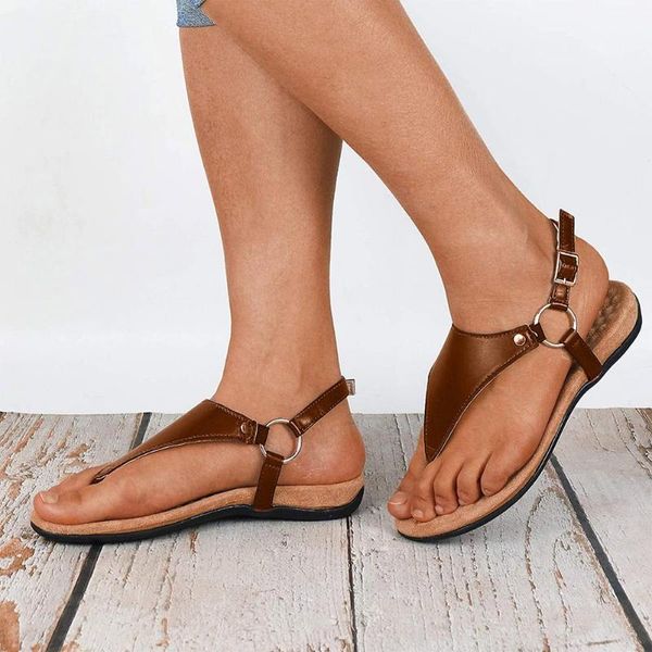 Zapatillas Sandalias Ortic Arch Support para Mujer Cómodas Pisos de Verano Chanclas con Correa en T