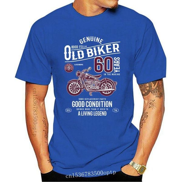 Magliette da uomo divertenti divertenti 60 anni motociclisti motociclette da uomo t-shirt top 60 ° compleanno regalo 2023 uomini o collo di cotone