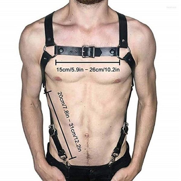 Cinture Uomo Body Restraint Imbracatura in pelle Cinghie Bretelle Bretelle Armatura Costumi