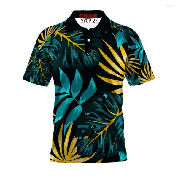 Men's Polos Summer Unisex Parent-child Clothing Hawaii Style Loose 3D HD Print Sport Tops Fashion Short Sleeve Breathable Men's Shirt