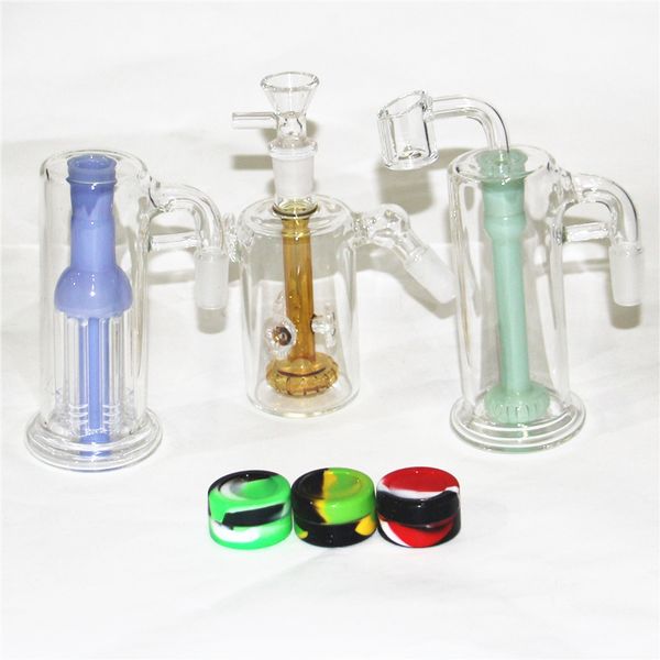 6 Stile Wasserpfeifen Bong 14 mm Drop-Down-Adapter männlich weiblich 18 mm Rückgewinnung Aschefänger Recycler Bohrinseln Dab Glas Wasserpfeifen Schüssel Bubbler