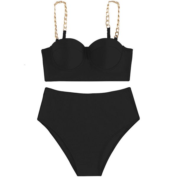 Damen-Bademode, solide Bikini-Sets, hohe Taille, sexy zweiteiliger Badeanzug für Damen, Farben, Größe S, große Qualität