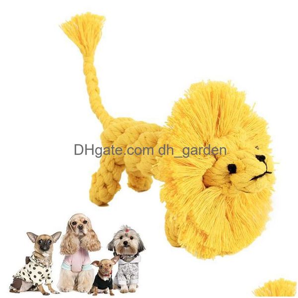 Giocattoli per cani masticazione modellazione del manuale di corda di cotone tessitura di forma di leone da 15,5 cm PET MTRISTAND RESISTENTE MOLOLA PER GIOCHI