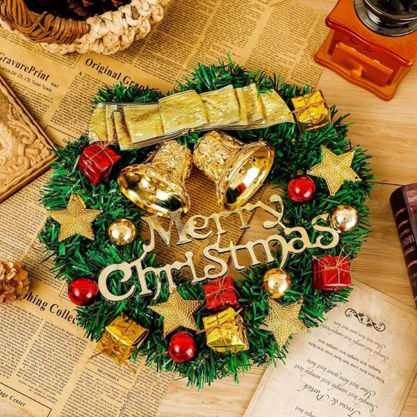 Fiori decorativi ghirlande 2023 Vendita ghirlanda natalizia artificiale Merry sospeso in pizzo Red ghirlanda batteria di alimentazione a led lampada Ornam