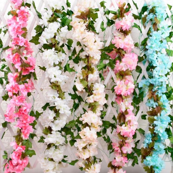 Flores decorativas Garland artificial seda falsa Touch real DIY para decoração de jardim para casa Acessórios de casamento Os suprimentos de festa