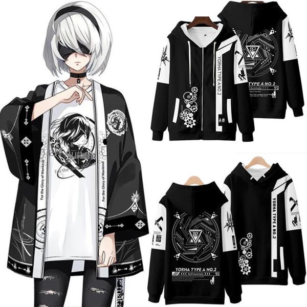 Erkek Hoodies Sweatshirts Oyunu Nier Automata 3D Baskı Erkekler/Kadınlar Moda Harajuku Hoodies Sweatshirt Uzun Kollu Kazak/Tişört/Pantolon/Şort/Kimono 230111