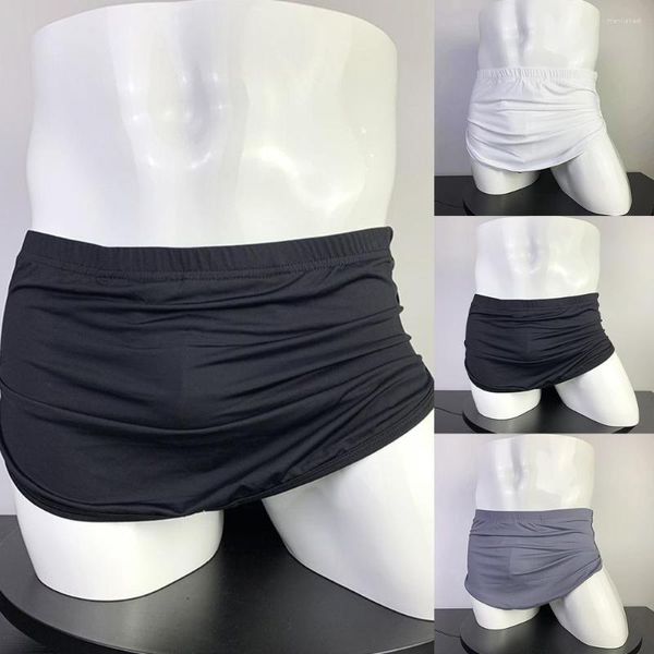 Underpants Männer sexy Sauna Boxer Shorts Penis Beutel Unterwäsche Männliche lässige Homewear -Röcke Pyjamas Pant Japaner Stil