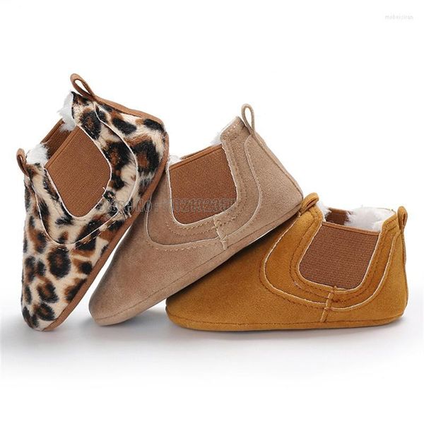 First Walkers Marke Kleinkind geboren Junge Mädchen Leder weiche Sohle Krippe Turnschuhe Prewalker Leopard solide warme Babyschuhe