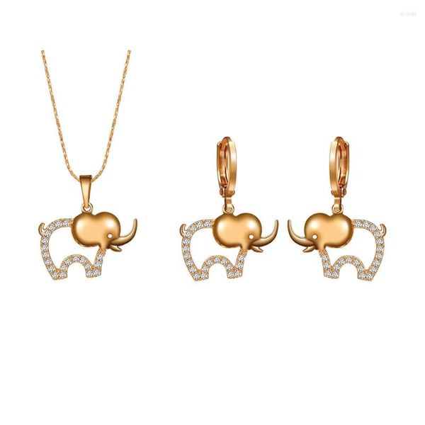 Brincos de colar Conjunto de jóias Chegada Adorável Lucky Elephant For Women Gift A00611947