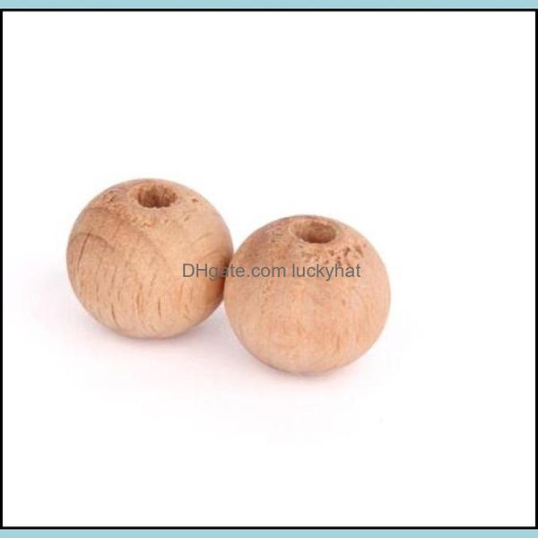 Holz natürliche Farbe runde Holzperlen 20mm 15 mm 12 mm 10 mm hochwertige Blei DIY Schmuckzubehör Großhandel 437 T2 Drop Lieferung Dhahx