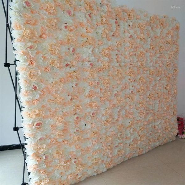 Fiori decorativi 60x40 cm Silk Rose Flower Wall Artificiale El Wedding Decor Pography Fondali Baby Shower Hair Salon Backgroun