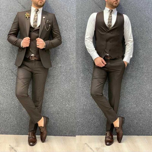 Ternos masculinos Blazers masculinos cafeteira de moda de moda formal slim fit