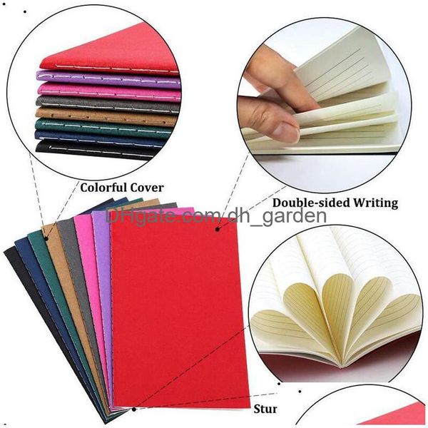 Notebook Notepadi Notebook per la rivista di viaggio con 7 colori per viaggiatori Kraft Brown Soft er 60 pagine fodera 30 fogli di consegna caduta offi dhgarden dhmx5