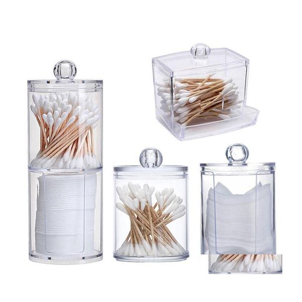 Sacs De Stockage Acrylique Cosmétique Organisateur Cotons-Tiges Qtip Boîte Conteneur Maquillage Pad Porte-Bijoux Bonbons Drop Livraison Maison Jardin Ho Dhwwt