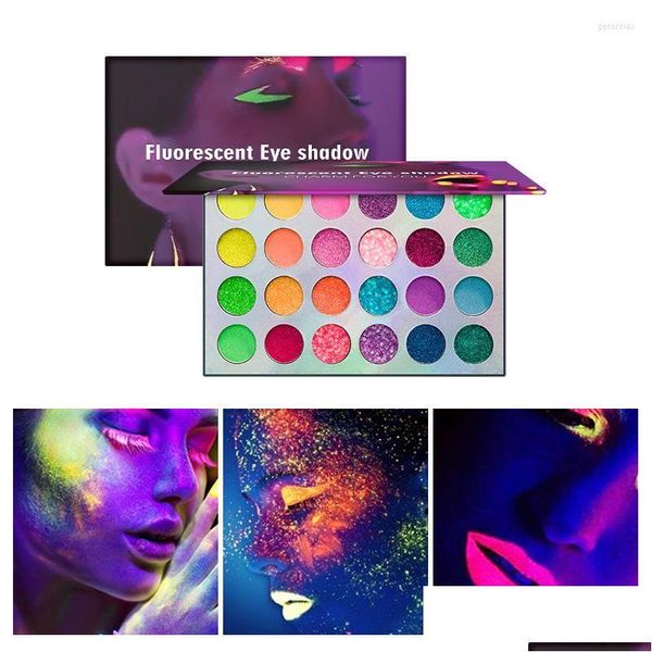 Ombretto 24 colori ombretto luminoso trucco paillettes per Tmaquillagehe scuro Maquillaje bagliore facciale all'ingrosso goccia consegna salute Dhnlr