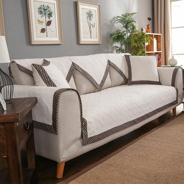 Stuhlhussen, stilvolle Einfachheit, weiße Baumwolle, Sofabezug für vier Jahreszeiten, universelle Couch für Sofas, Rückenlehne, Handtuch-Kissenbezug