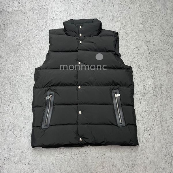 colete masculino gola alta de alta qualidade logotipo preto designer de moda jaqueta masculina