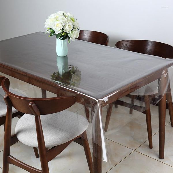 Tala de mesa 0,23/0,5 mm PVE transparente PVC PVC Plástico Cozinha de mesa de mesa de mesa Capas decorativas à prova de óleo Almofadas