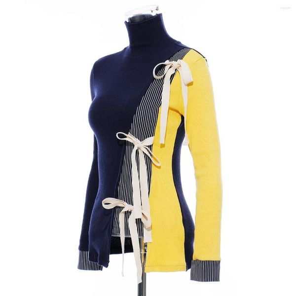 Женские свитера Оптовые женщины Y2K одежда 2023 модная одежда асимметричная лоскутная рука