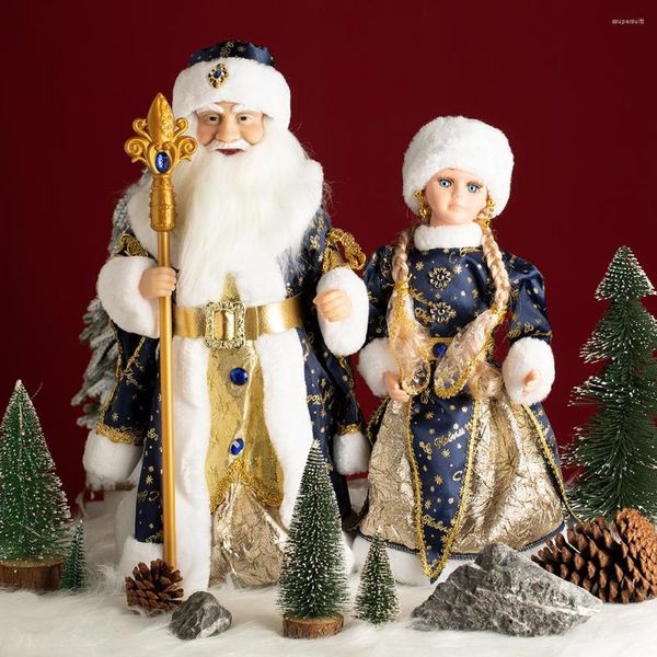 Weihnachtsdekorationen Weihnachtsmann Santa Claus Electric Dolls Spielzeugdekoration mit Musik Tanzgeburtstagsgeschenk für Kinder Jahr Navidad Home Ornamente