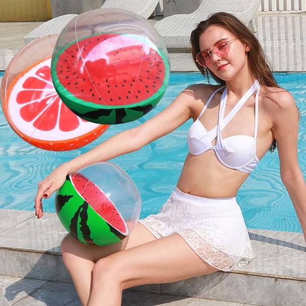 Decorazione per feste Outdoor riempito a bolle a bolle Blow Up Pallon Toy Simulation Watermelon Gomba Sflichi Balli d'acqua GiftsPart Water Game