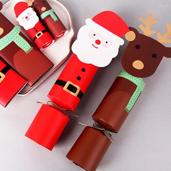 Noel Süslemeleri 10 PCS Hediye Şeker Sarma Kutuları Noel Baba Elk Yemek Tatil Partisi Depolama Paketi Çikolata Sarma Doğum Günü