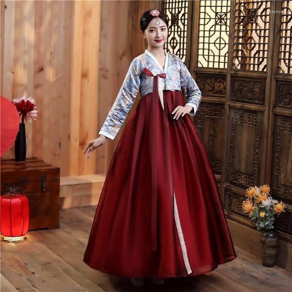 Ethnische Kleidung, 3 Farben, koreanisches traditionelles Hanbok-Damen-Vintage-Gericht, Bühnenaufführung, Cosplay, Hochzeitskostüm, asiatische Streetwear