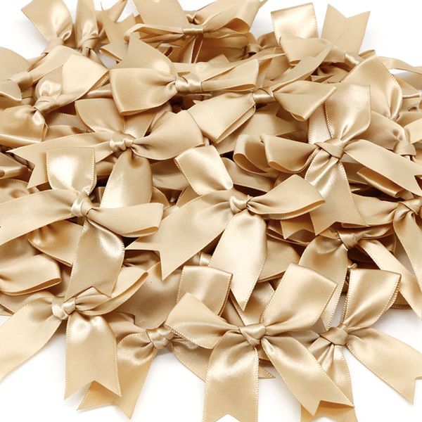 Decorações de Natal 50 pcs 85 * 85mm fita de cetim rosa arcos decoração pacotes presente pequenos arcos de flores para artesanato arco de casamento nascimento diy decoração de festa