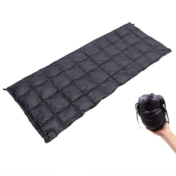 Sacos de dormir Bolsa de acampamento ultraleve 195x75cm Black Multifuncional Adult Duck Down para viagens ao ar livre