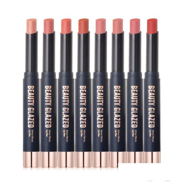 Lippenstift Schönheit glasierte Veet Matte Lippenstifte Bleistift Antihaft-Cup 8 Farben Make-up Lip Drop Lieferung Gesundheit Lippen DHB3N