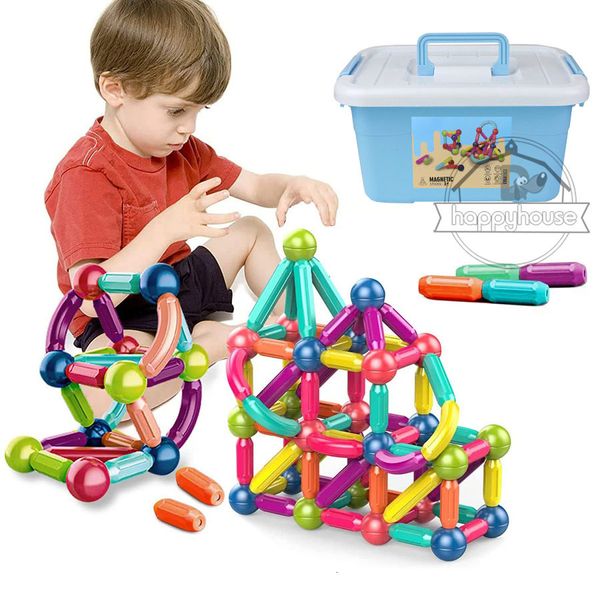 Blocchi Costruttore magnetico Set Giocattoli per bambini Magnet Stick Rod Building Montessori Educational For Children Boy Girl 230111