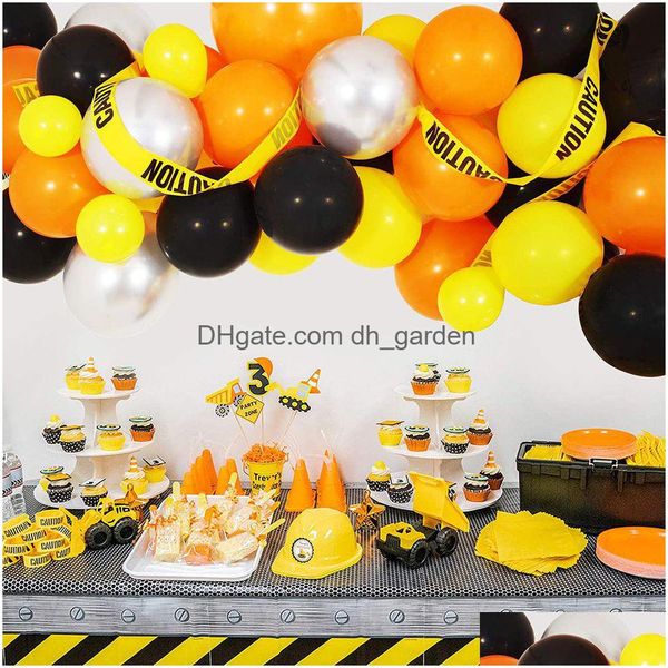 Altre forniture per feste di eventi Pacchetto di tema per auto ingegneristica natalizia per bambini decorazione di compleanno tavolo da dessert dro dhgarden dh7rz