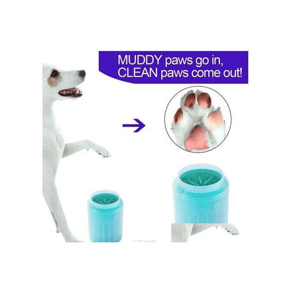 Köpek tımar pençe temizleyici portatif portable evcil ayak yıkama temizleme fırça bardağı kediler köpekler çamurlu malzemeler için yumuşak desen teslimat ev bahçesi dhyzn